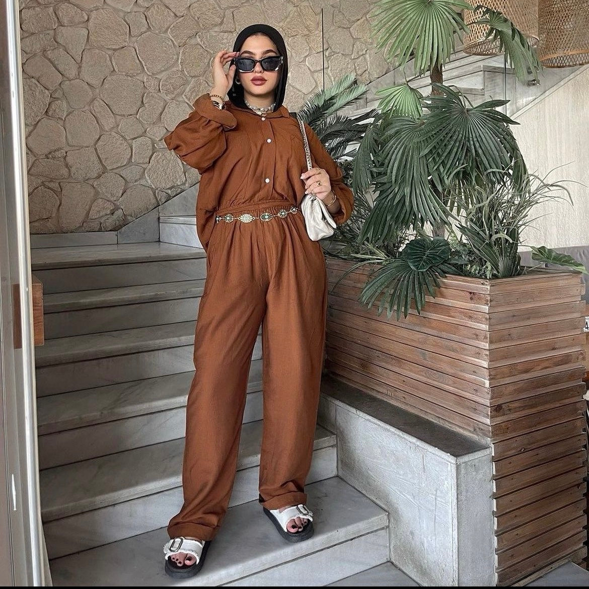 Brown Mocha Linen Suit