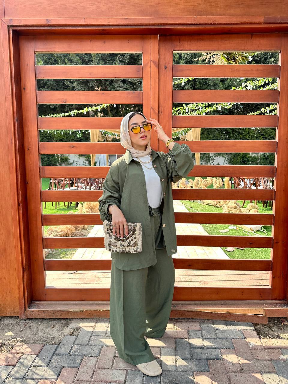Olive Linen Summer Set